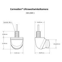 Carmedien Ultraweitwinkel Kamera CM-UWK1 mit 15 Meter Anschlusskabel