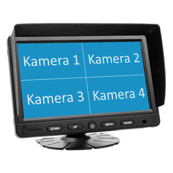 Carmedien 7 Zoll TFT LCD Monitor cm-NMR7 Bildschirm für Rückfahrkamera Kamera System 12V 24V 7 Display Standmonitor 